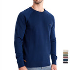Herren Strickpullover mit modernem Strukturmuster und Rundhalsausschnitt