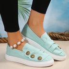 Damen Slip-On Sneakers mit modischen Knopfdetails R&B