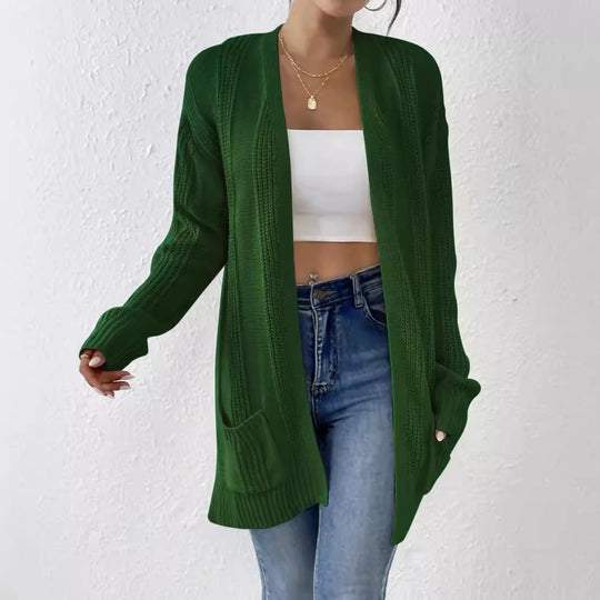 Damen Grobstrick Cardigan mit praktischen Taschen und lässigem Schnitt R&B