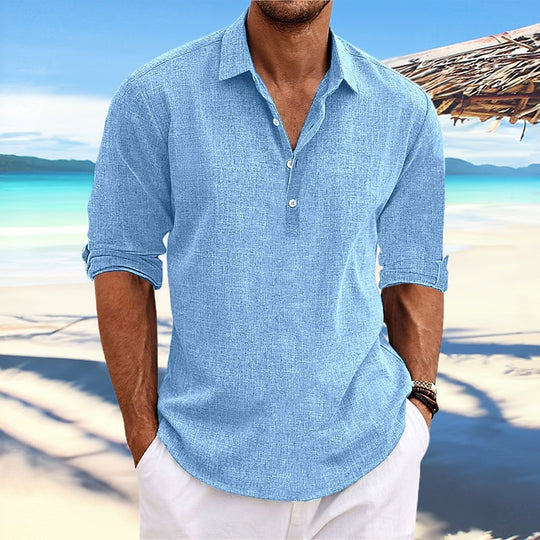 Herren lässiges Leinenhemd R&B