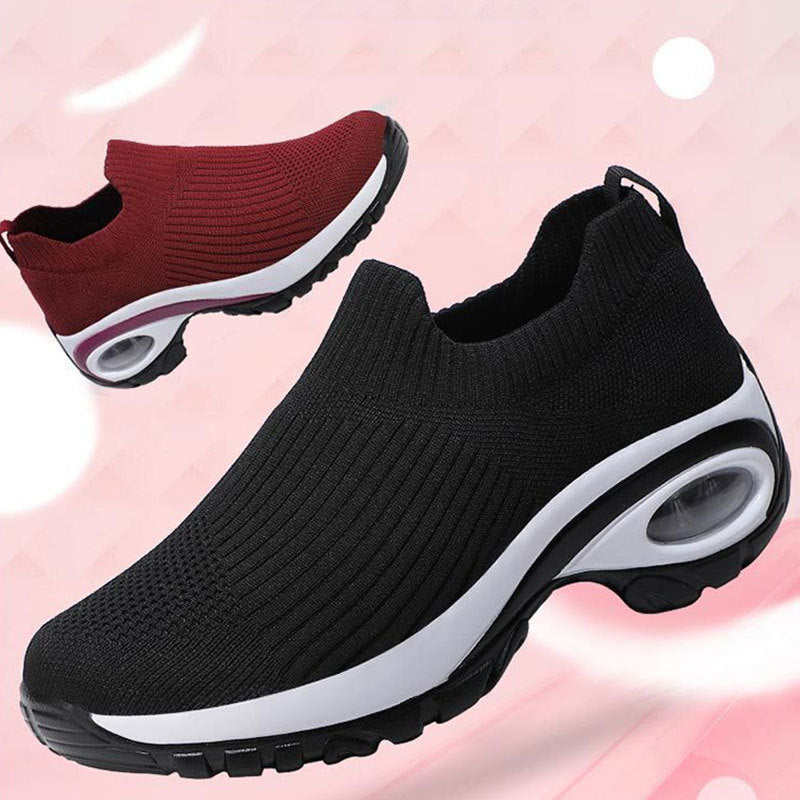Damen Komfortable Slip-On Sneakers mit atmungsaktiver Strickoberfläche R&B