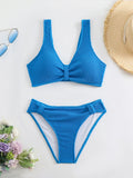Damen Strandbikini-Set mit stylischem Wellenmuster R&B