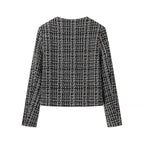 Damen elegante Tweedjacke mit goldenen Knöpfen R&B