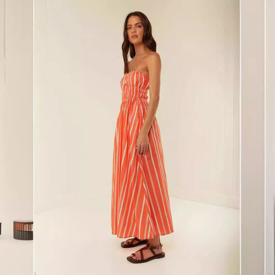 Damen Maxikleid mit elastischem Bund und verspieltem Blumenmuster R&B