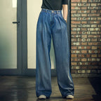 Damen Weite Denim-Hose im lässigen Hochbund-Stil R&B