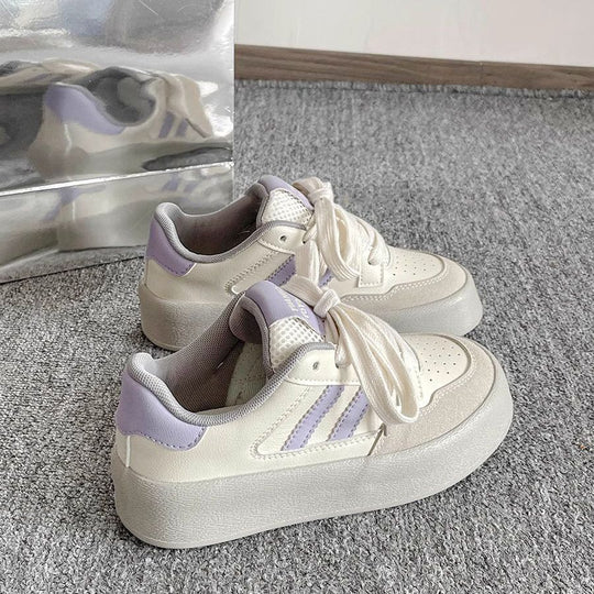 Damen Plattform Sneakers mit atmungsaktiver Obermaterialkombination und rutschfester Sohle R&B