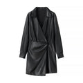 Damen Kunstleder Mantel R&B