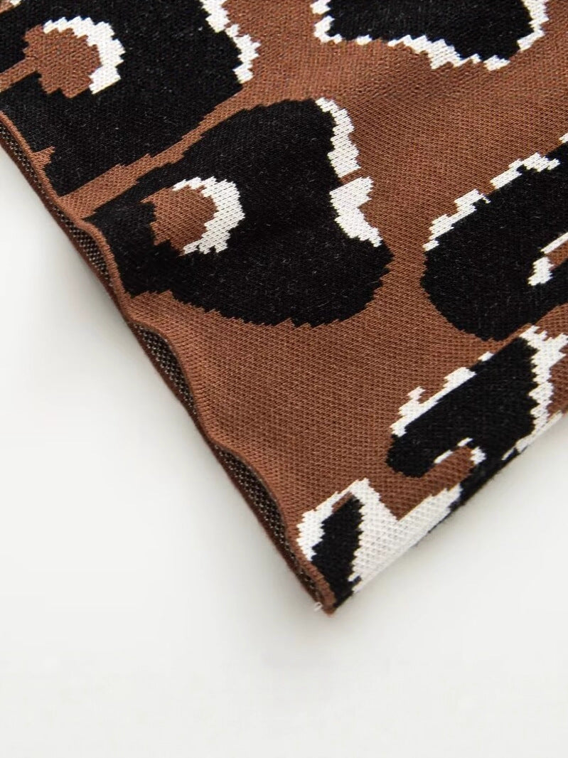 Damen lässiger Animal-Print Pullover R&B