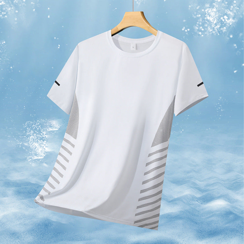 Herren nan atmungsaktives Sportshirt mit Netz-Einsätzen, feuchtigkeitsableitender Funktionsstoff und reflektierenden Streifen R&B