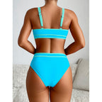 Damen Hochgeschnittener Sport-Bikini mit modischen Details R&B