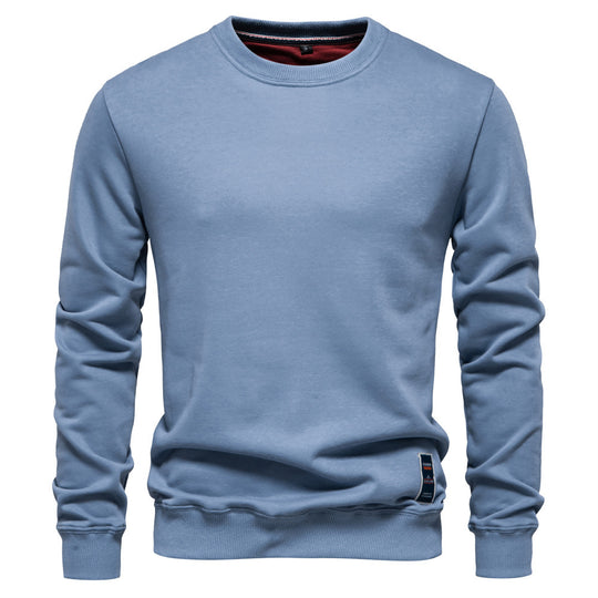 Herren nan klassisches Rundhals-Sweatshirt aus schwerer Baumwollmischung mit angerauter Innenseite und gerippten Bündchen R&B