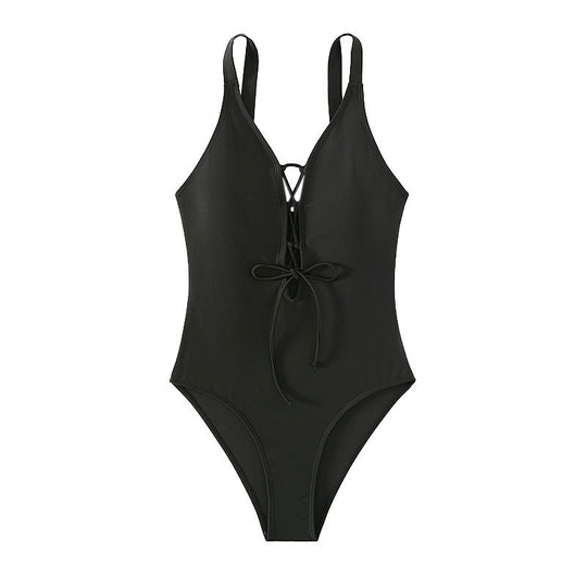 Damen Einteiliger Badeanzug mit sexy Schnürdetail R&B