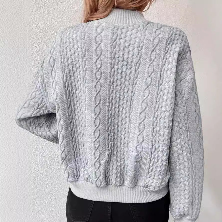 Damen Lässige Strickjacke mit strukturierter Oberfläche und Knopfleiste R&B