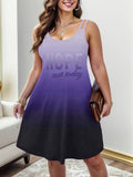 Damen ärmelloses Sommerkleid mit großzügigem V-Ausschnitt und trendigem Farbverlauf R&B