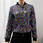 Damen Glamouröse Pailletten Bomberjacke R&B