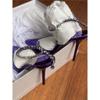 Damen elegante High Heel Sandalen mit glamourösen Strassverzierungen R&B