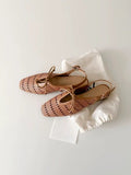 Damen elegante Sling-Sandalen mit Netzdesign und verstellbarem Riemen R&B