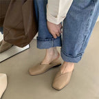 Damen Slip-On Pantoletten mit kunstlederner Oberfläche und bequemem Fußbett R&B