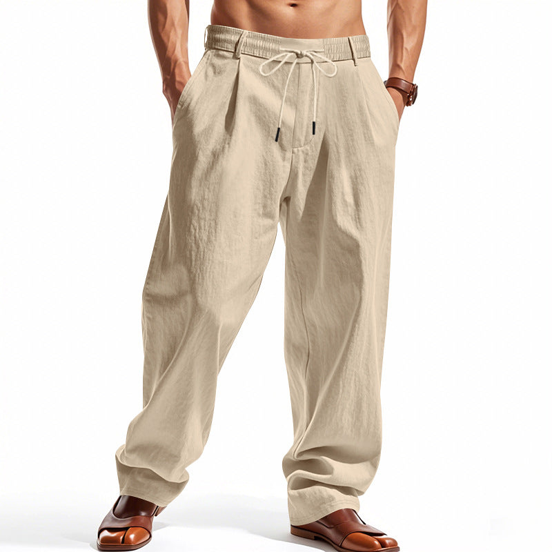 Herren lässige Freizeithose mit eleganten Falten und komfortablem Schnitt R&B