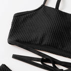 Damen Bikini-Set mit verstellbaren Trägern und modischem Wickeldetail R&B