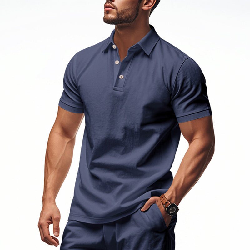 Herren Polo-Hemd mit strukturiertem Design und hochwertiger Baumwolle R&B