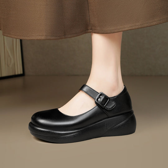 Damen Mary Jane Schuhe mit verstellbarem Riemen und bequemem Fußbett R&B