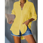 Damen lässige Bluse aus leichtem Stoff R&B