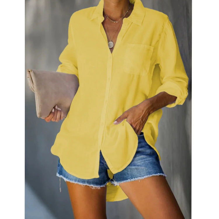Damen lässige Bluse aus leichtem Stoff R&B