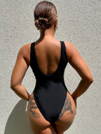 Damen Einteiler Badeanzug mit glamourösem Netzdesign R&B