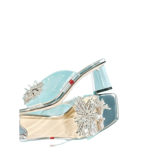Damen Glamouröse und transparente Slipper R&B