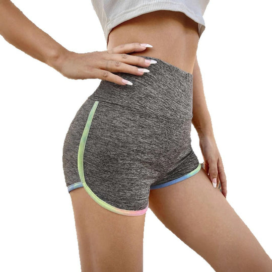 Damen Sportliche Shorts mit hohem Bund und buntem Saum R&B
