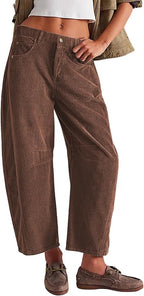 Damen Bequeme und stylische Palazzo-Hosen mit seitlichen Taschen R&B