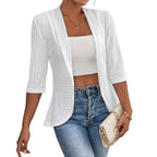Damen Blazerjacke mit Lochmuster und lässigem Schnitt R&B