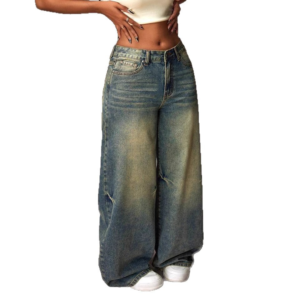 Damen Weite Bootcut-Jeans im lässigen Oversized-Schnitt R&B