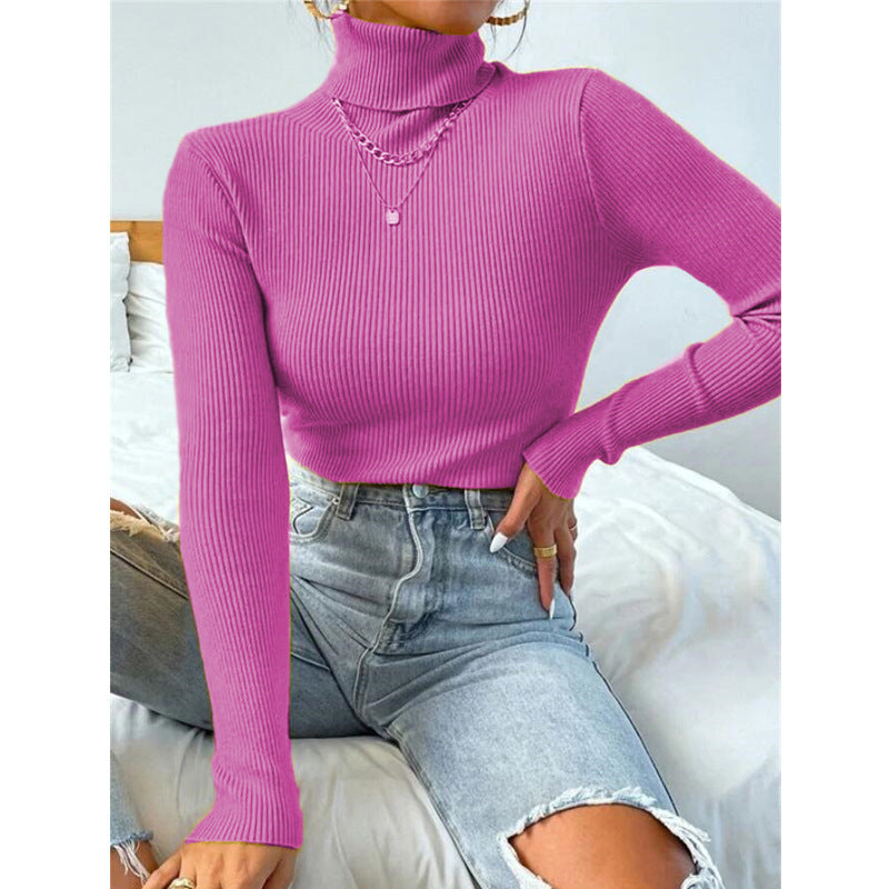 Damen Eleganter Rollkragenpullover mit feiner Rippstruktur R&B
