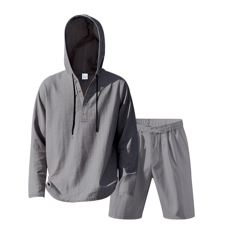 Herren lässiges Freizeit-Set mit Hoodie und Shorts R&B