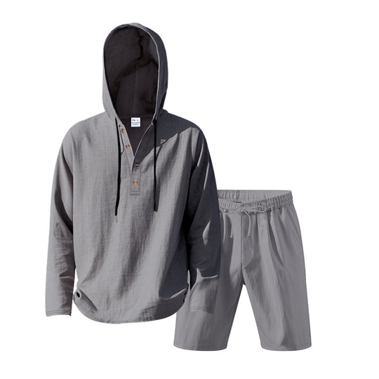 Herren lässiges Freizeit-Set mit Hoodie und Shorts R&B
