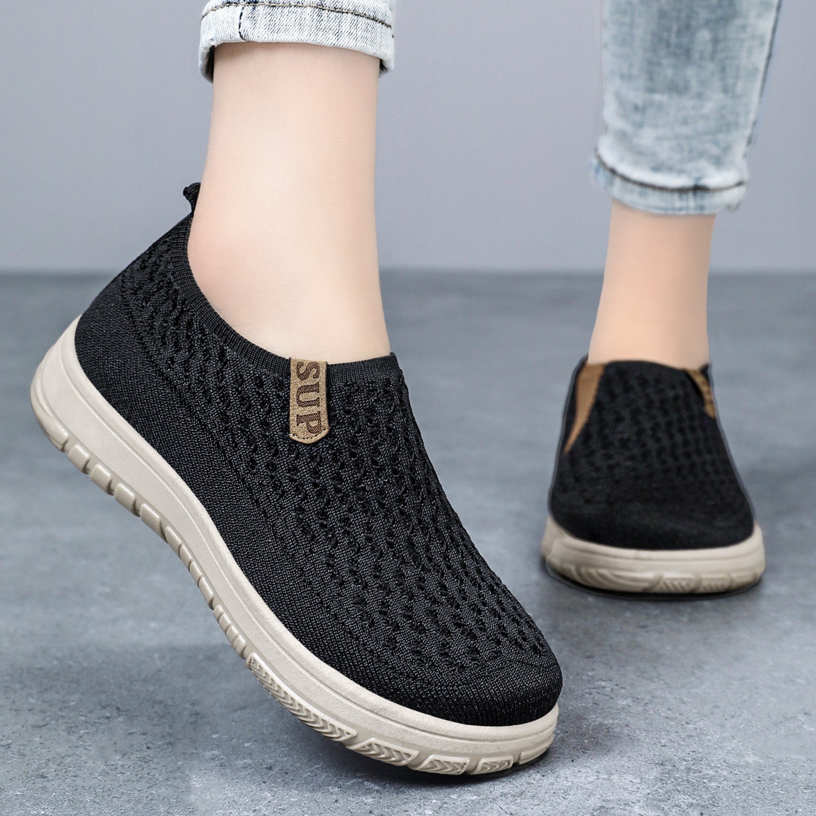 Damen Atmungsaktive Slip-On Laufschuhe mit flexibler Sohle R&B