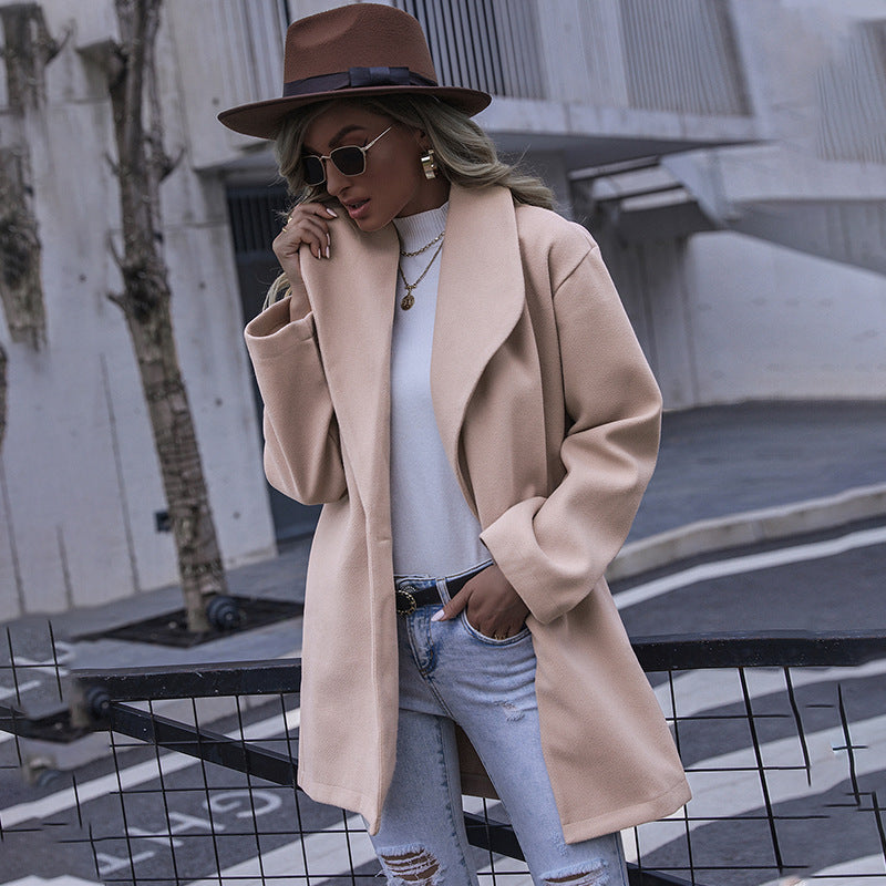 Damen modischer Oversized-Mantel mit strukturiertem Design R&B