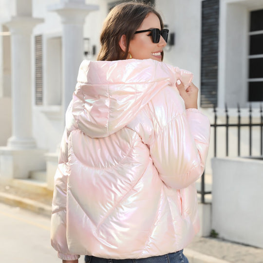 Damen Hochglänzende Steppjacke R&B