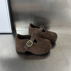 Damen Komfortable Clogs mit elegantem Schnallenverschluss aus hochwertigem Wildleder R&B