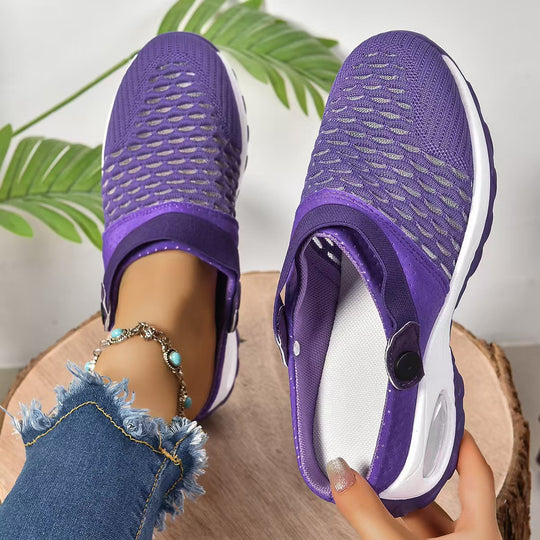 Damen Atmungsaktive Slip-On Freizeitschuhe mit elastischem Riemen R&B