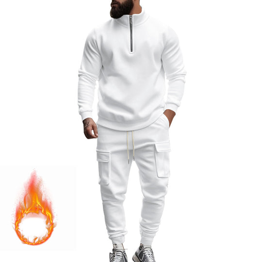 Herren Sportliches Kapuzenanzug-Set mit Reißverschluss und praktischen Taschen R&B