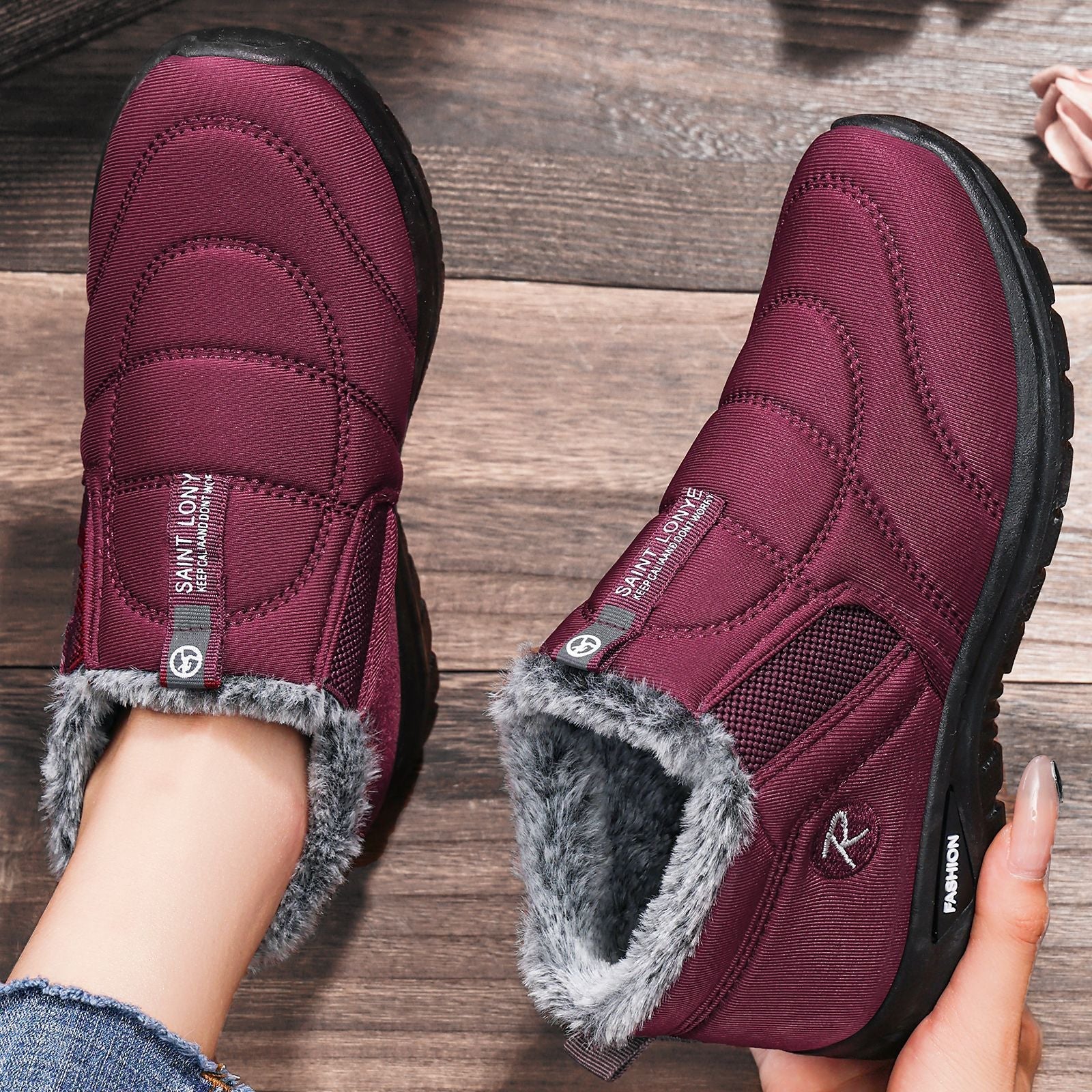 Damen Sneaker mit Warmfutter und elastischem Einschlupf R&B