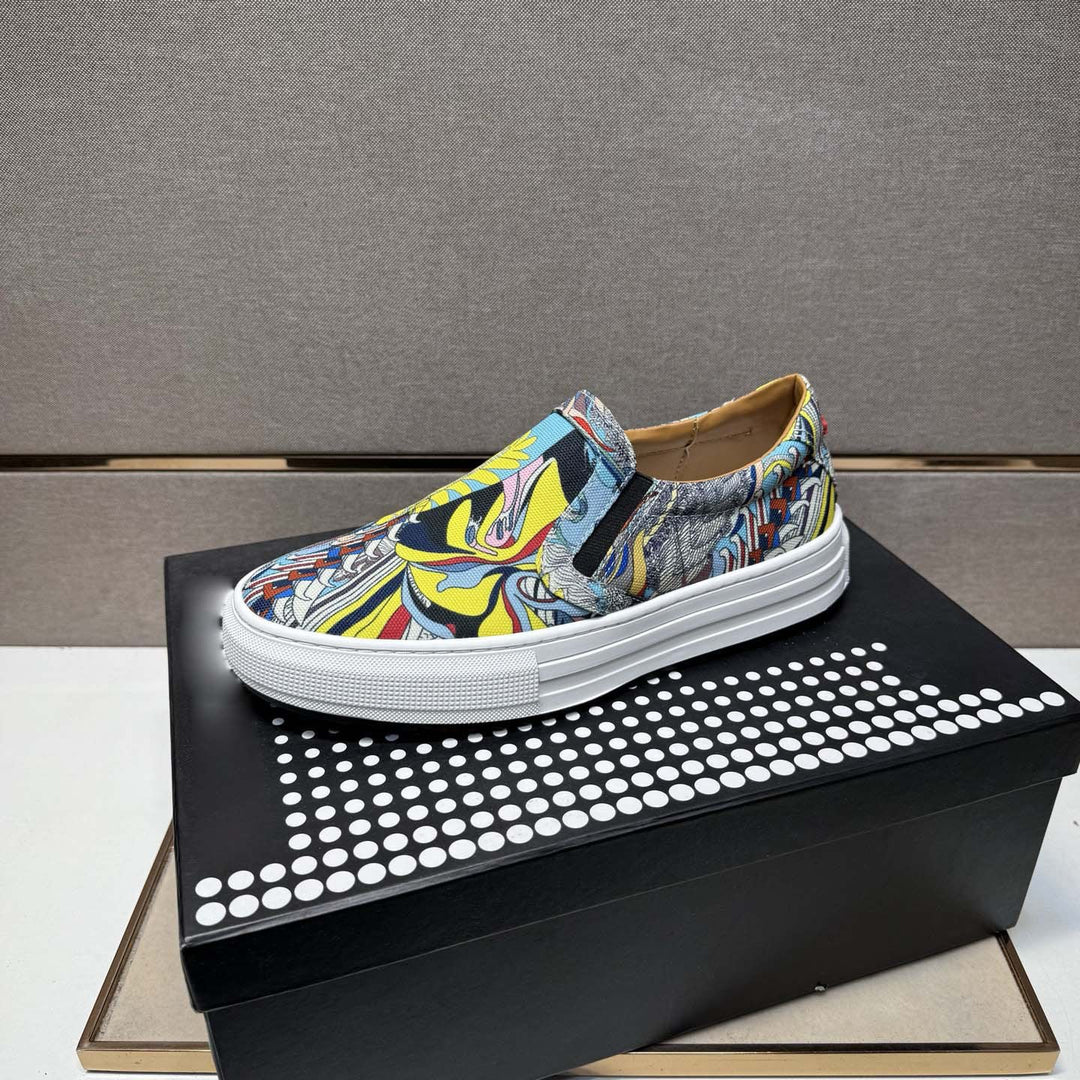 Damen Slip-On Sneakers mit kreativem Grafikdesign R&B