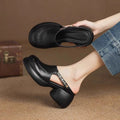 Damen Clogs mit elegantem Riemen und modischem Blockabsatz