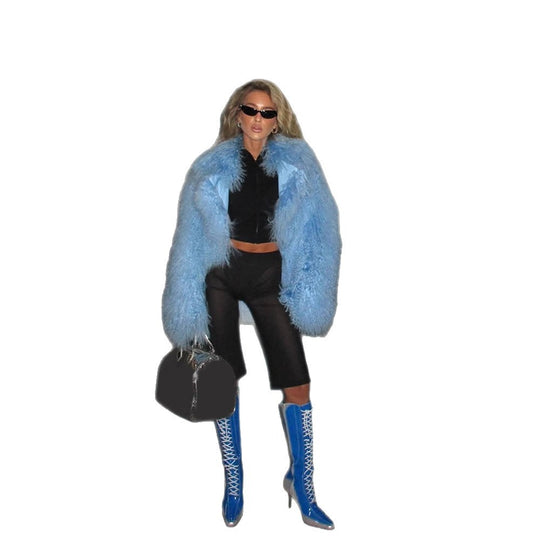 Damen Kunstfelljacke mit oversized Schnitt R&B