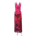 Damen Boho Maxikleid mit raffiniertem Oberteil und floraler Drapierung R&B