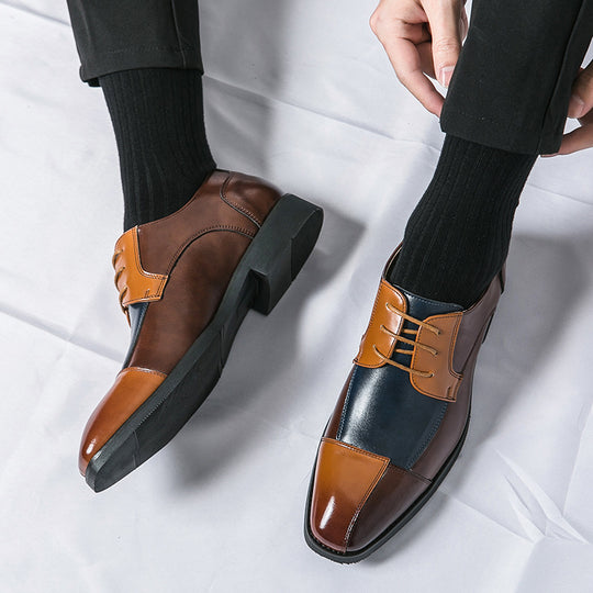Herren Elegante Halbschuhe mit eleganter zweifarbiger Lederoptik R&B