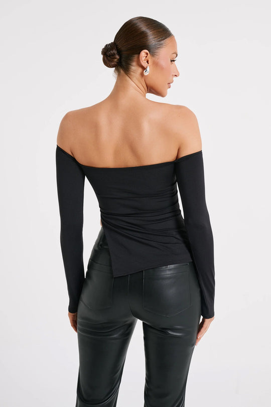 Damen Off-Shoulder Langarmtop R&B